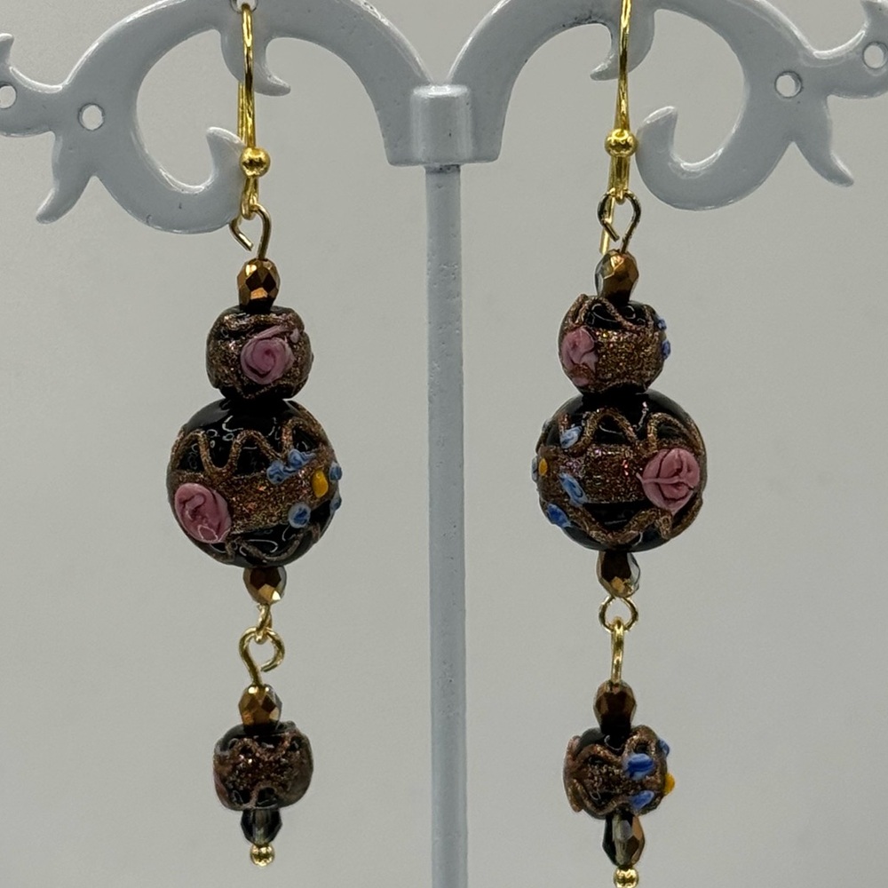 Vintage Wedding Cake Beaded Earrings